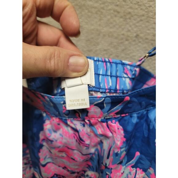 Lilly Pulitzer Girls Sleeveless Alessia Floral Dress Childs XL Blue Pink - Picture 5 of 6
